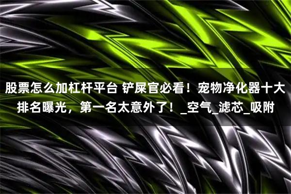 股票怎么加杠杆平台 铲屎官必看！宠物净化器十大排名曝光，第一名太意外了！_空气_滤芯_吸附