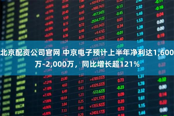 北京配资公司官网 中京电子预计上半年净利达1,600万-2,000万，同比增长超121%